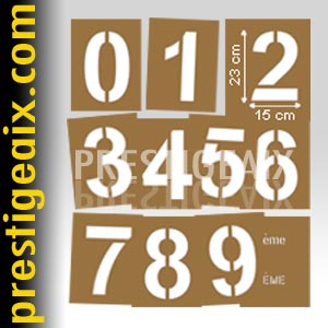 Kit pochoirs Chiffres PVC